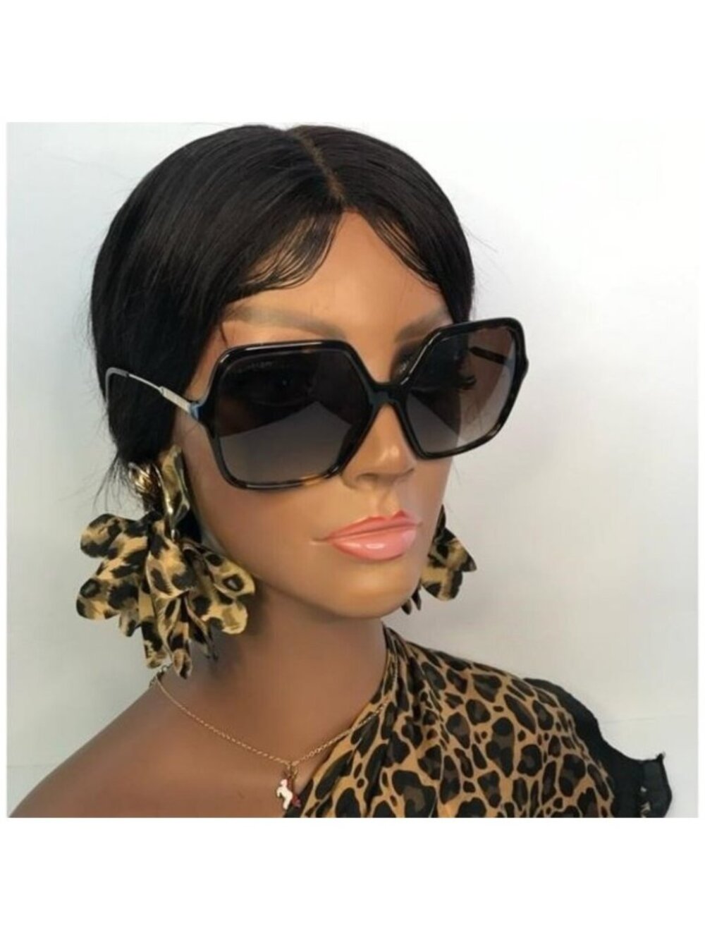 Burberry BE4324 Brown Gradient Square Ladies Metal Sunglasses New